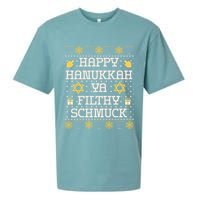 Happy Hanukkah Ya Filthy Schmuck Funny Hanukkah Idea Sueded Cloud Jersey T-Shirt