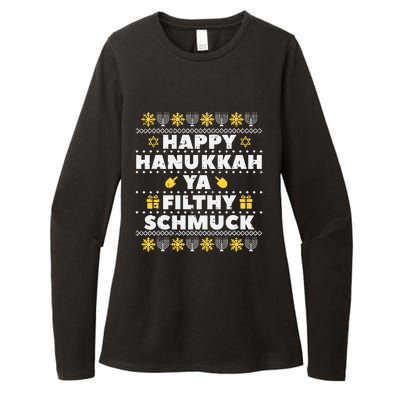 Happy Hanukkah Ya Filthy Ugly Chanukah Funny Jew Womens CVC Long Sleeve Shirt