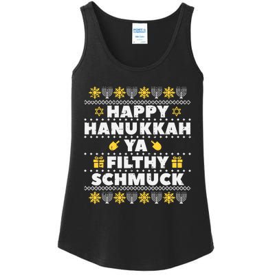 Happy Hanukkah Ya Filthy Ugly Chanukah Funny Jew Ladies Essential Tank