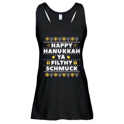 Happy Hanukkah Ya Filthy Ugly Chanukah Funny Jew Ladies Essential Flowy Tank