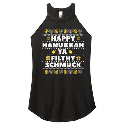 Happy Hanukkah Ya Filthy Ugly Chanukah Funny Jew Women’s Perfect Tri Rocker Tank