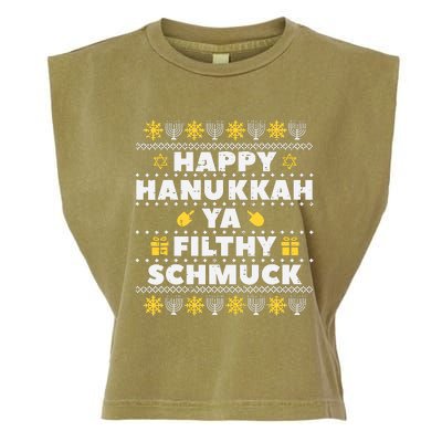 Happy Hanukkah Ya Filthy Ugly Chanukah Funny Jew Garment-Dyed Women's Muscle Tee