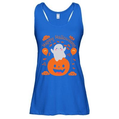 Happy Halloween Y Cute Boy And Girls Costume As A Ghost Ladies Essential Flowy Tank