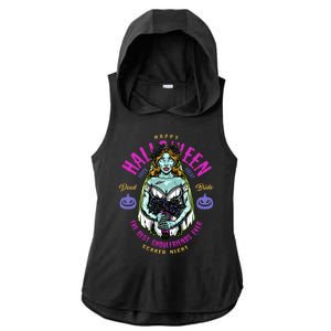 Happy Halloween Zombie Bride Ghoulfriends Zombies Funny Ladies PosiCharge Tri-Blend Wicking Draft Hoodie Tank