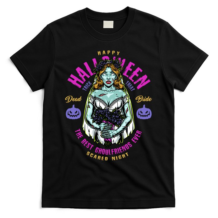 Happy Halloween Zombie Bride Ghoulfriends Zombies Funny T-Shirt