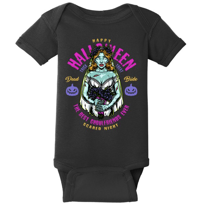 Happy Halloween Zombie Bride Ghoulfriends Zombies Funny Baby Bodysuit