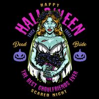 Happy Halloween Zombie Bride Ghoulfriends Zombies Funny Baby Bodysuit