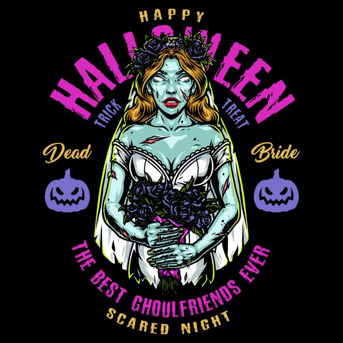 Happy Halloween Zombie Bride Ghoulfriends Zombies Funny Baby Bodysuit
