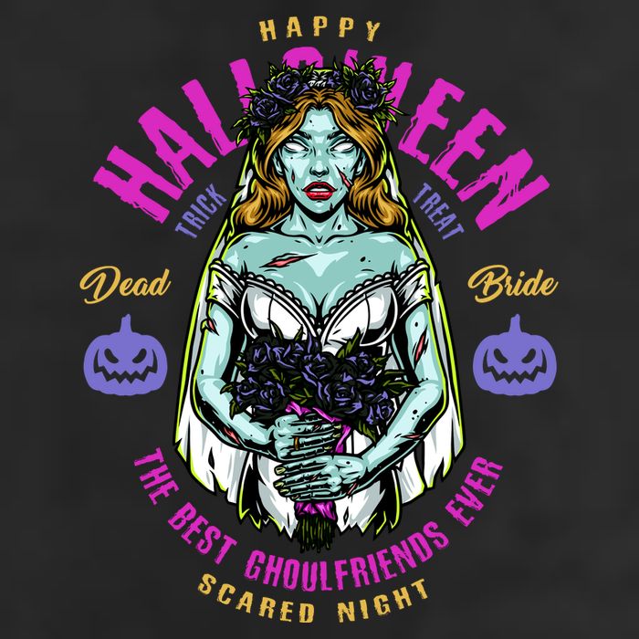 Happy Halloween Zombie Bride Ghoulfriends Zombies Funny Trucker Hat