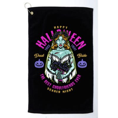 Happy Halloween Zombie Bride Ghoulfriends Zombies Funny Golf Towel