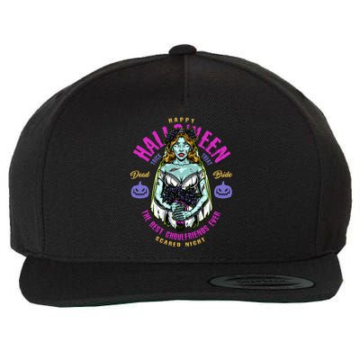 Happy Halloween Zombie Bride Ghoulfriends Zombies Funny Wool Snapback Cap