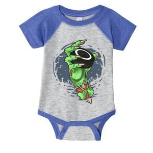 Hockey Halloween Zombie Hand Holding An Ice Hockey Puck Great Gift Infant Baby Jersey Bodysuit