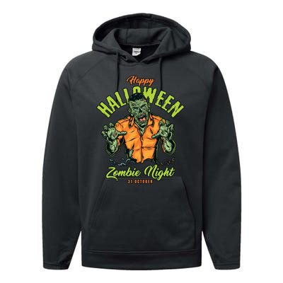 Happy Halloween Zombie Night Performance Fleece Hoodie