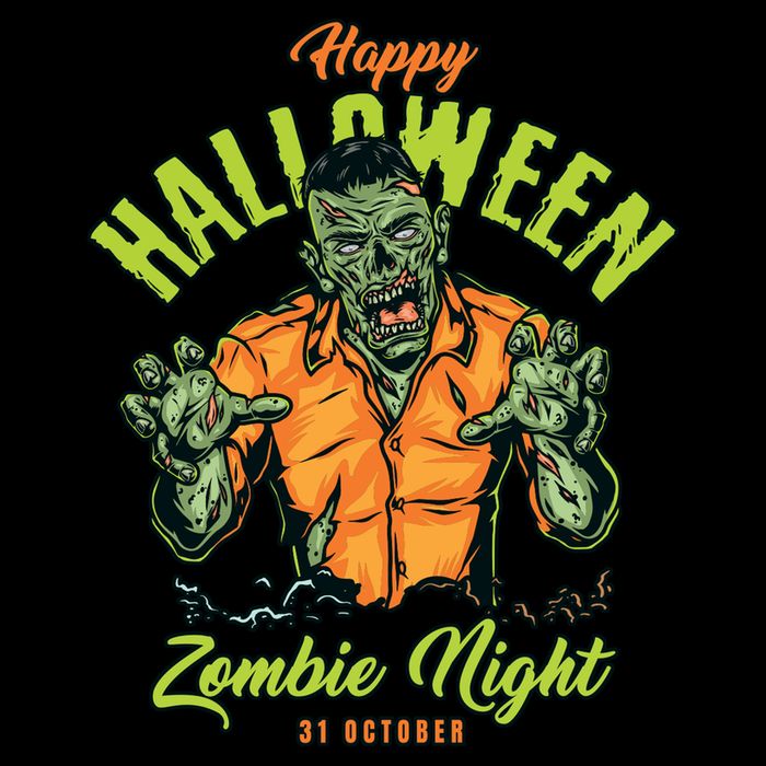 Happy Halloween Zombie Night Flatbill Hat