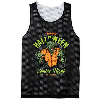Happy Halloween Zombie Night Mesh Reversible Basketball Jersey Tank