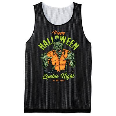 Happy Halloween Zombie Night Mesh Reversible Basketball Jersey Tank