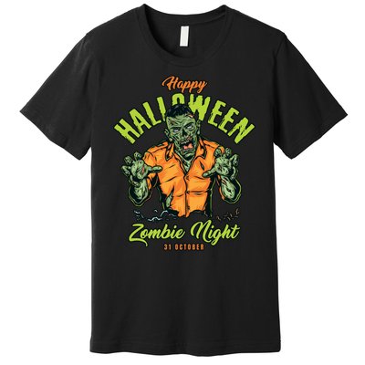 Happy Halloween Zombie Night Premium T-Shirt