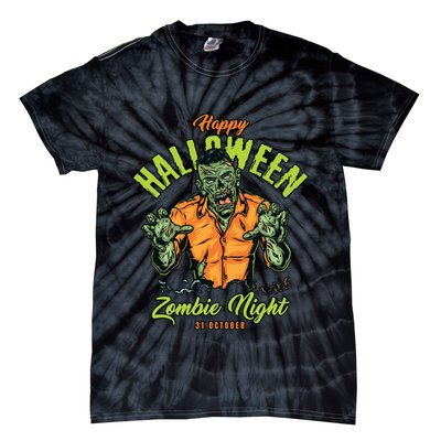 Happy Halloween Zombie Night Tie-Dye T-Shirt