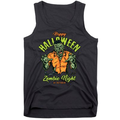 Happy Halloween Zombie Night Tank Top