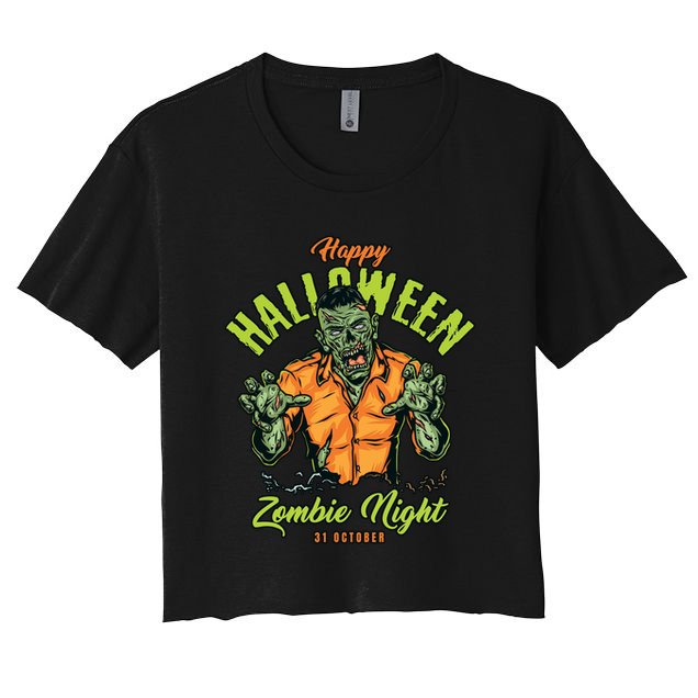 Happy Halloween Zombie Night Crop Top