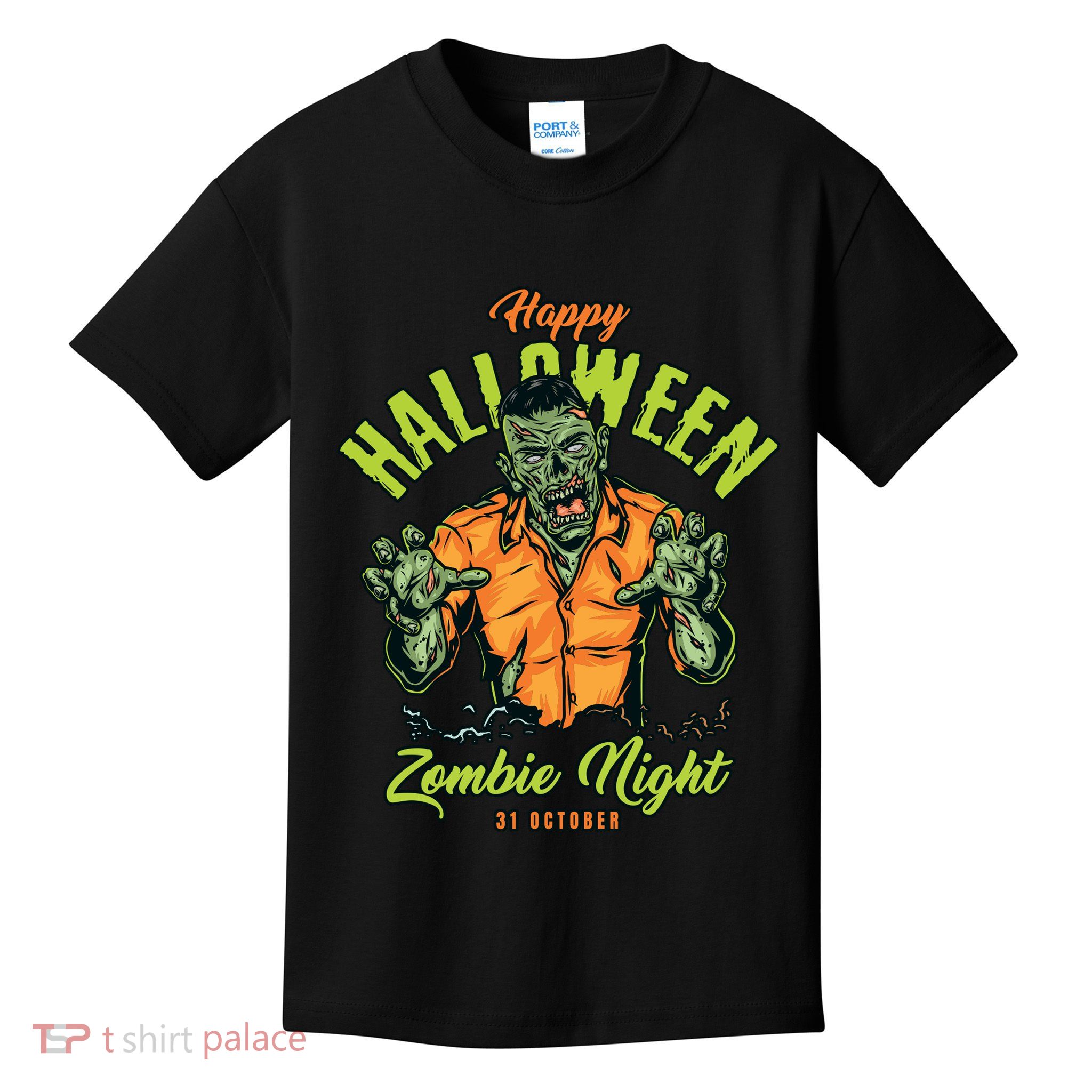 Happy Halloween Zombie Night Kids T-Shirt