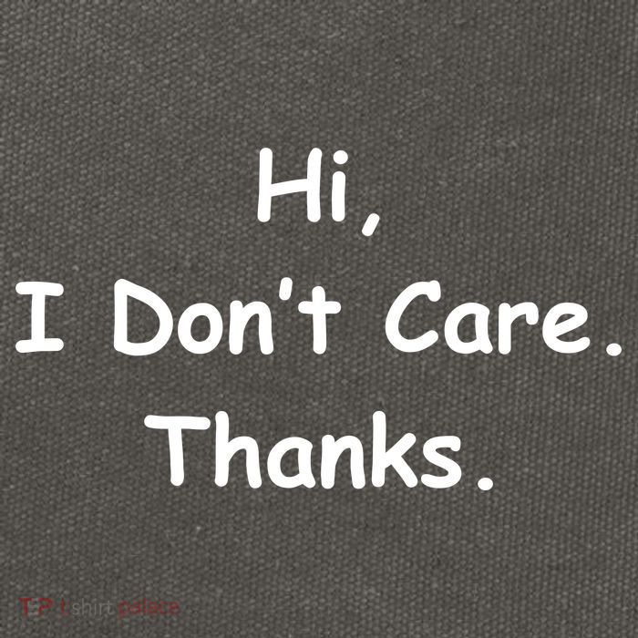 Hi, I Don't Care. Thanks. Cotton Canvas Backpack