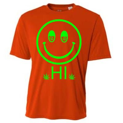 Hi Smiley Face Weed Cooling Performance Crew T-Shirt