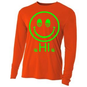 Hi Smiley Face Weed Cooling Performance Long Sleeve Crew