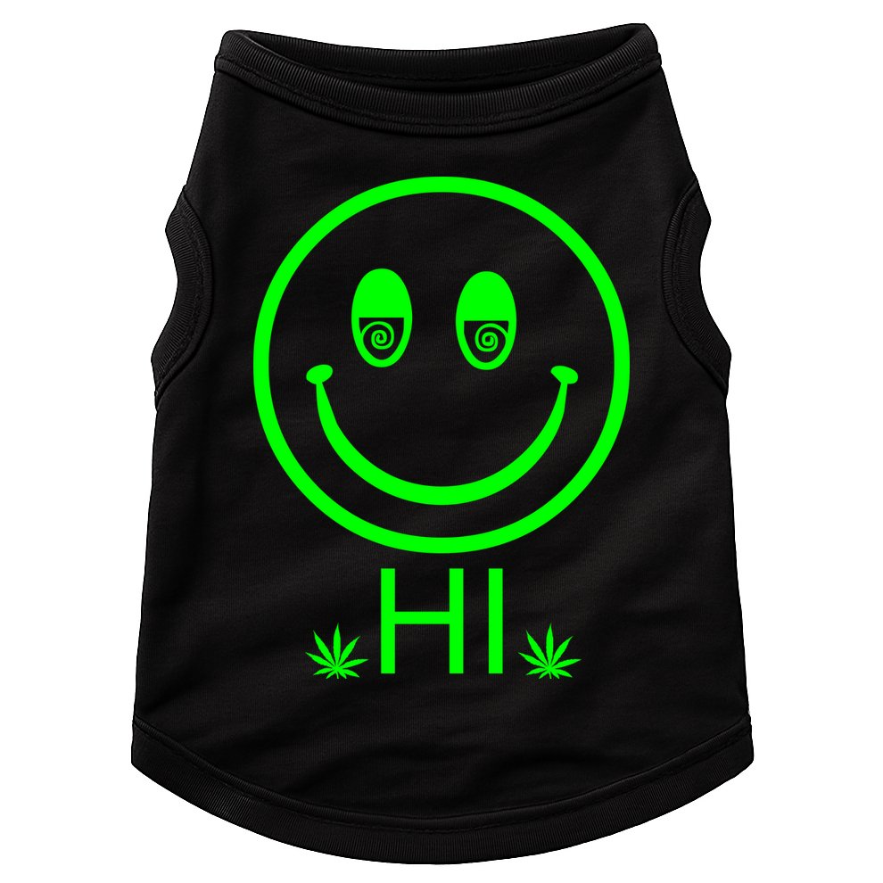 Hi Smiley Face Weed Doggie Tank