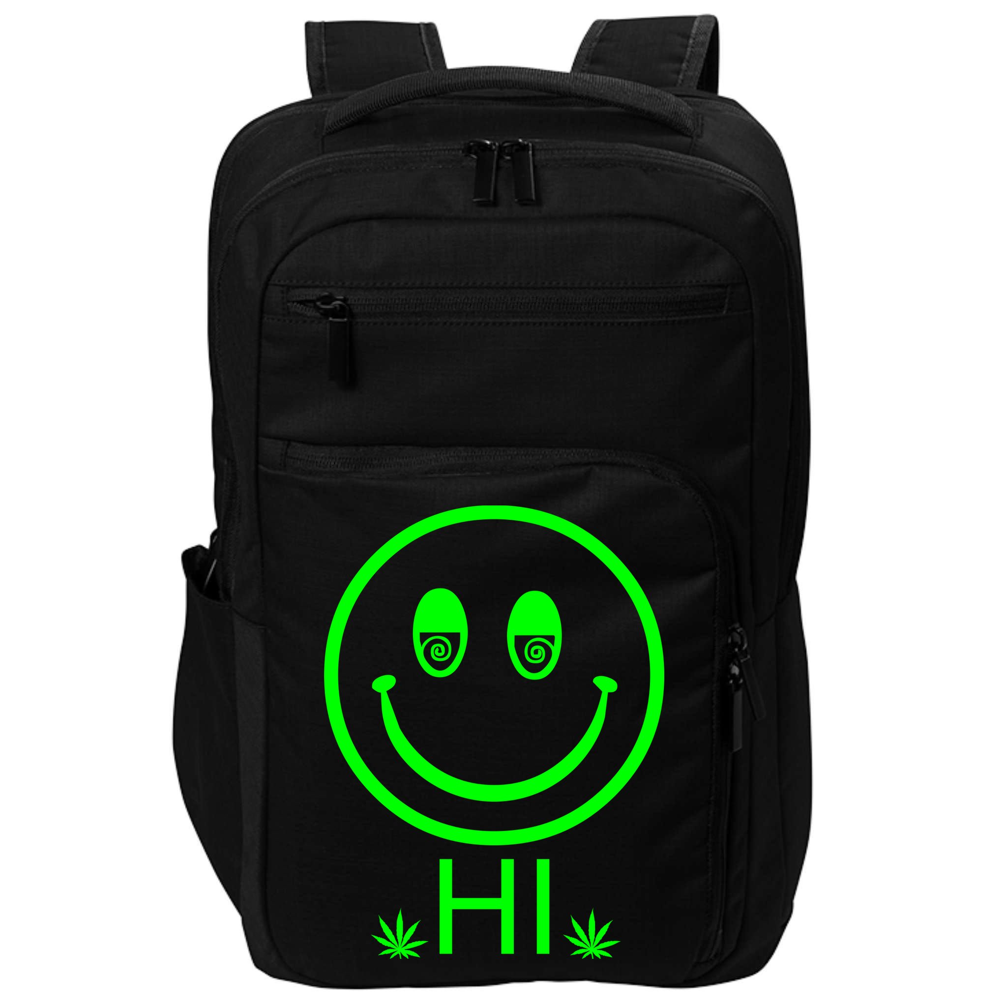 Hi Smiley Face Weed Impact Tech Backpack