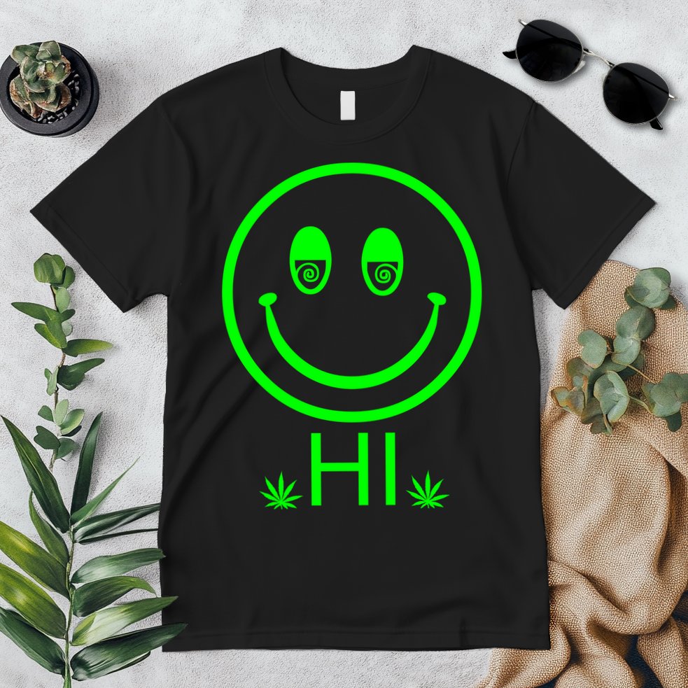 Hi Smiley Face Weed Premium T-Shirt