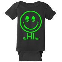 Hi Smiley Face Weed Baby Bodysuit