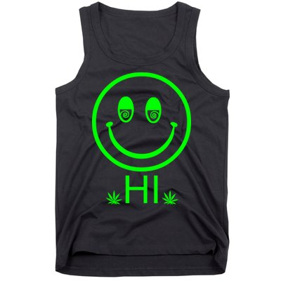 Hi Smiley Face Weed Tank Top