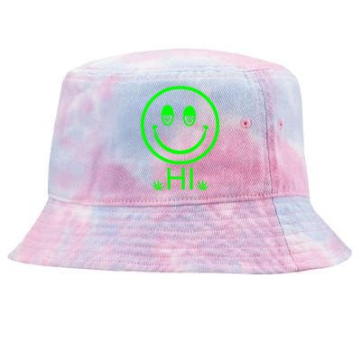 Hi Smiley Face Weed Tie-Dyed Bucket Hat