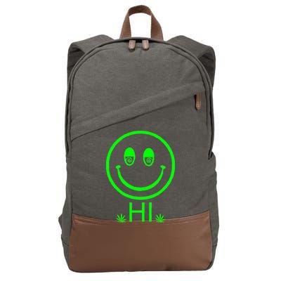 Hi Smiley Face Weed Cotton Canvas Backpack