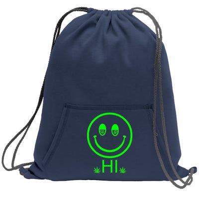 Hi Smiley Face Weed Sweatshirt Cinch Pack Bag