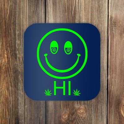 Hi Smiley Face Weed Coaster