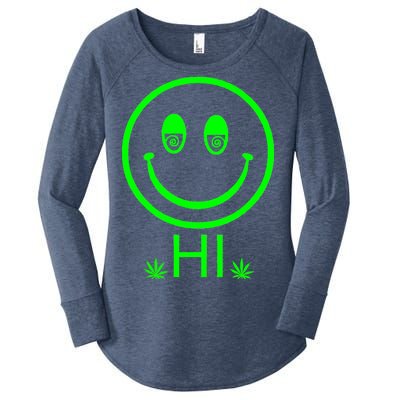 Hi Smiley Face Weed Women's Perfect Tri Tunic Long Sleeve Shirt