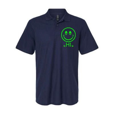 Hi Smiley Face Weed Softstyle Adult Sport Polo