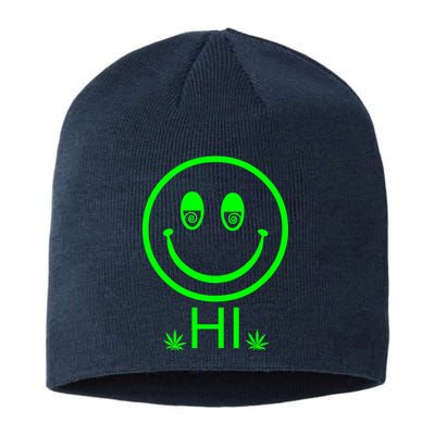 Hi Smiley Face Weed Sustainable Beanie