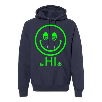 Hi Smiley Face Weed Premium Hoodie