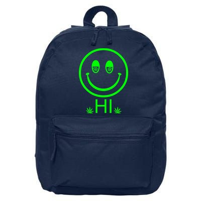 Hi Smiley Face Weed 16 in Basic Backpack