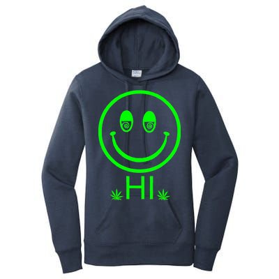 Hi Smiley Face Weed Women's Pullover Hoodie