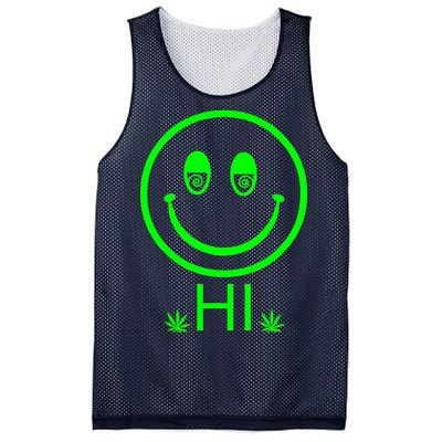 Hi Smiley Face Weed Mesh Reversible Basketball Jersey Tank