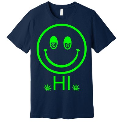 Hi Smiley Face Weed Premium T-Shirt