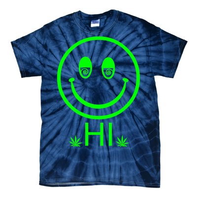 Hi Smiley Face Weed Tie-Dye T-Shirt