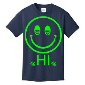 Hi Smiley Face Weed Kids T-Shirt