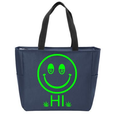 Hi Smiley Face Weed Zip Tote Bag