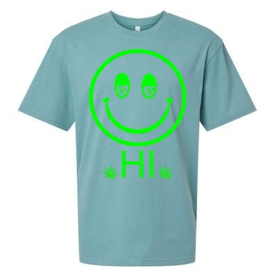 Hi Smiley Face Weed Sueded Cloud Jersey T-Shirt