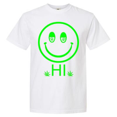 Hi Smiley Face Weed Garment-Dyed Heavyweight T-Shirt